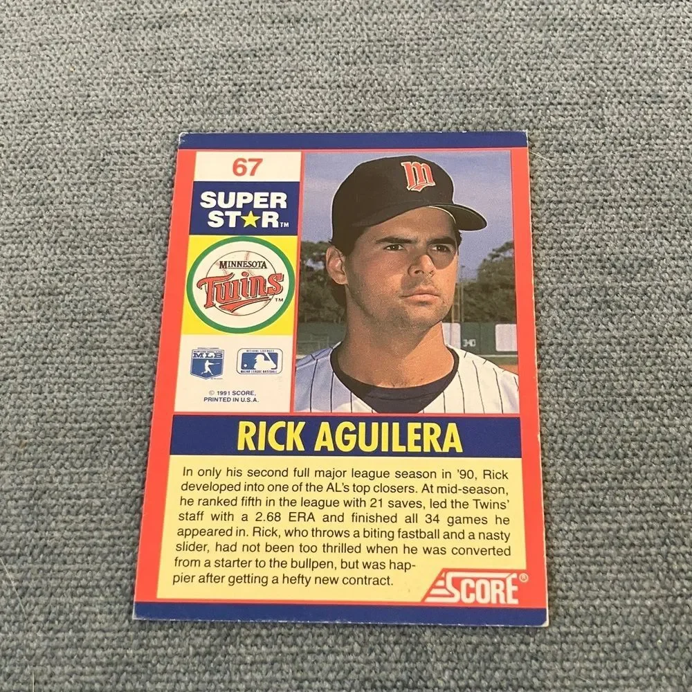 1991 Score Minnesota Twins Baseball Card Trading Card